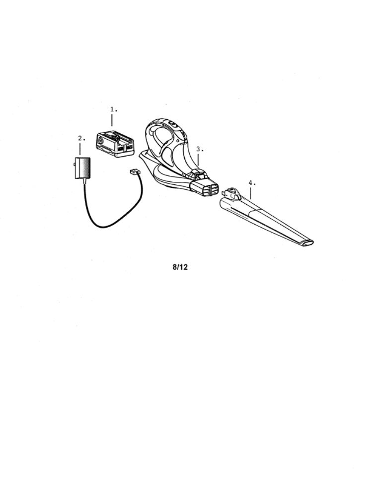 Electric Blower Diagram and Parts List for EASYLITE 18LI  Weed Eater Leaf Blower / Vacuum